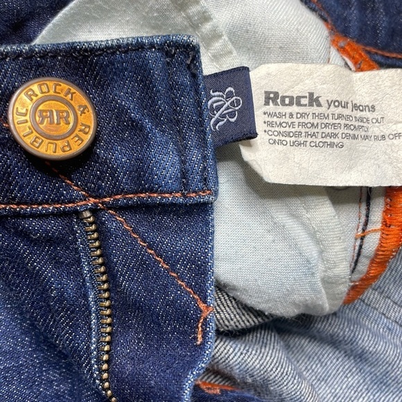 Rock & Republic Wide Leg Dark Wash Denim Jeans Size 26 - Picture 8 of 10